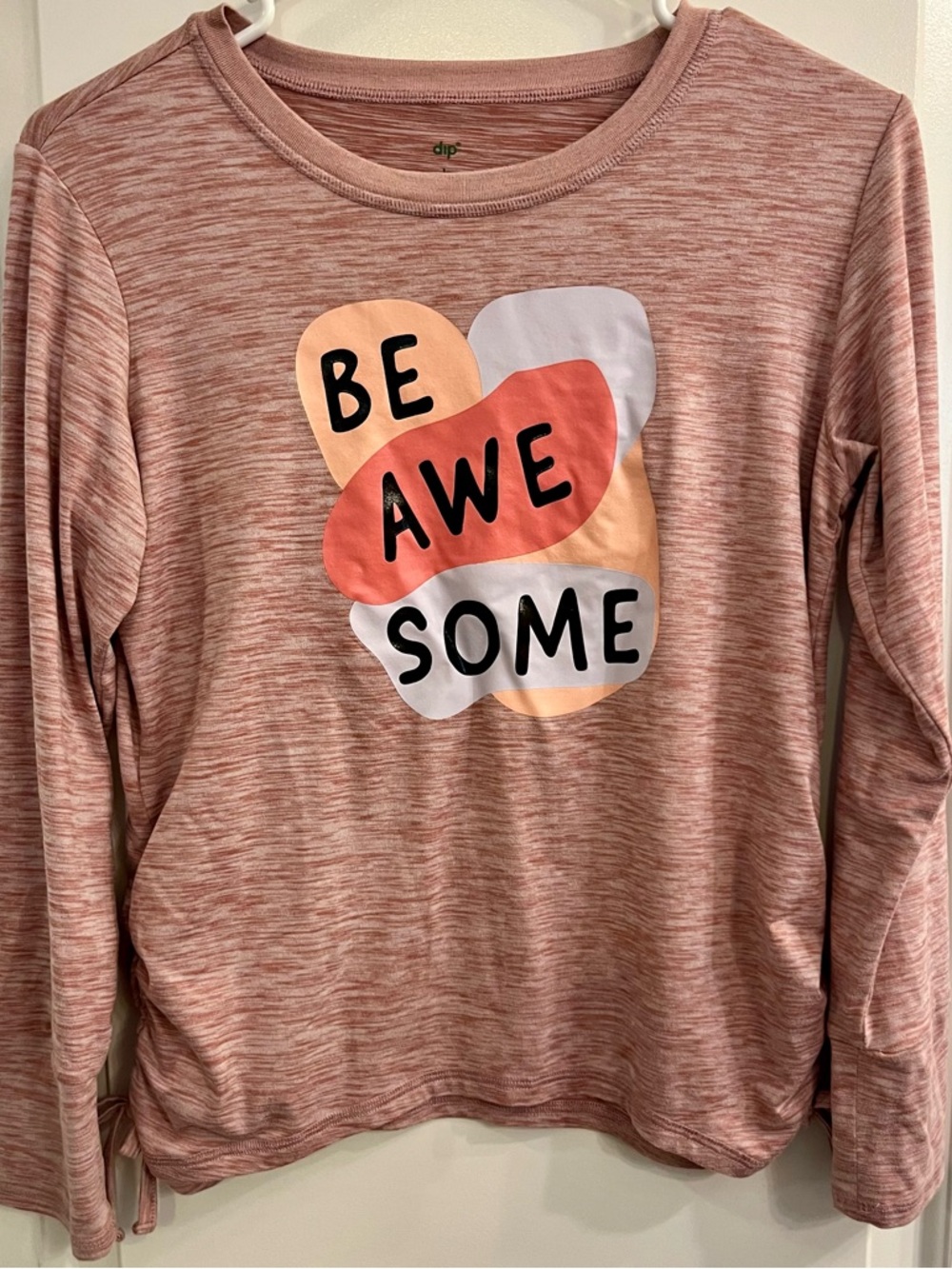 dip Pink Marled Graphic Long Sleeve